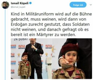 Erdogan fragt weinendes Mädchen, ob es bereit ist, Märtyrerin zu werden