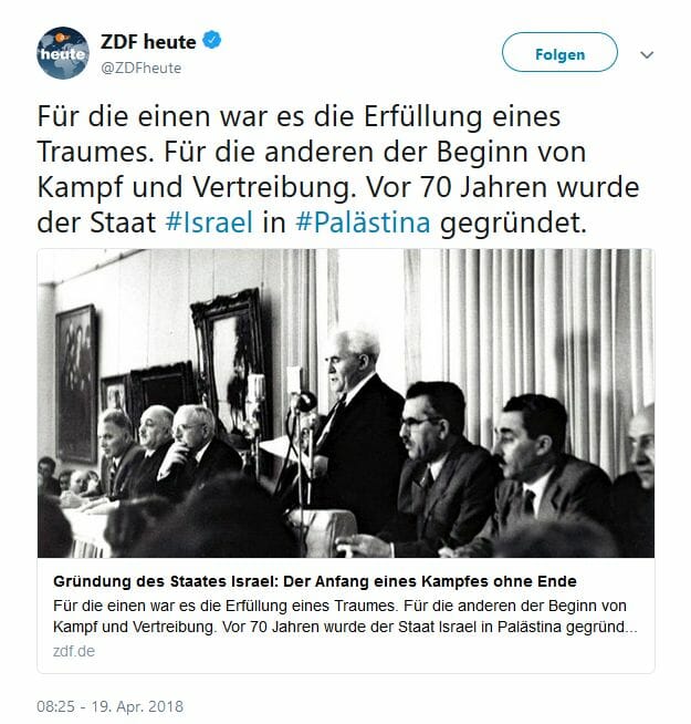 70 Jahre Israel: Wie das ZDF die Realität verzerrt