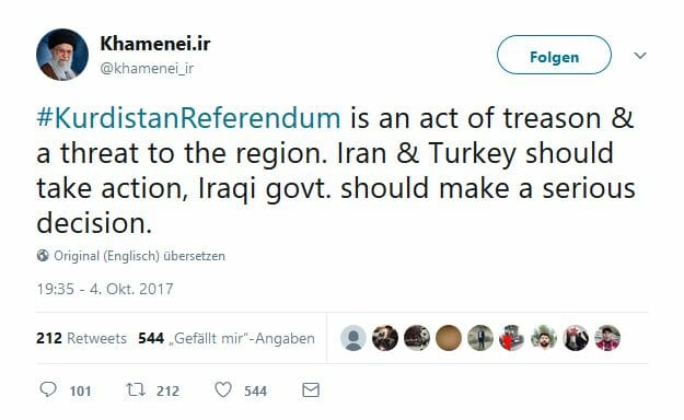 Khamenei: Kurdisches Referendum war „zionistische Verschwörung“