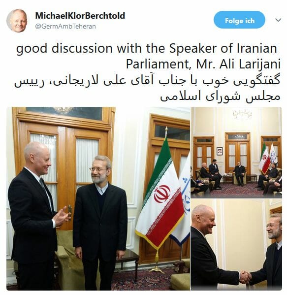 Deutscher Botschafter freut sich über „gute Diskussionen“ mit iranischen Antisemiten