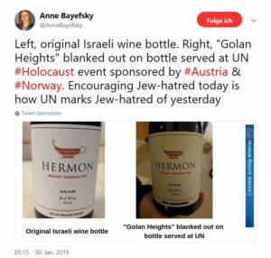 UNO-Holocaustgedenktag: Israelischer Wein unerwünscht