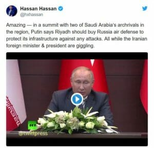 Putin macht sich über Angriff auf Saudis lustig und Iraner lachen