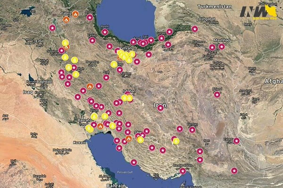 Städte im Iran, in denen es zu Protesten gekommen ist