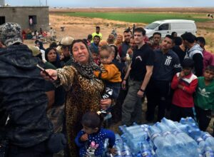 Wasserverteilung an syrische Flüchtlinge