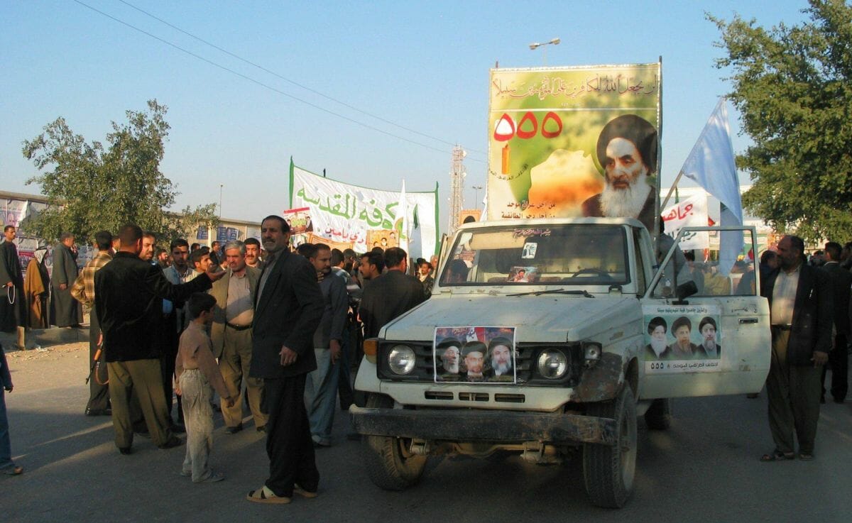 Anhänger von Ayatollah al-Sistani in Najaf