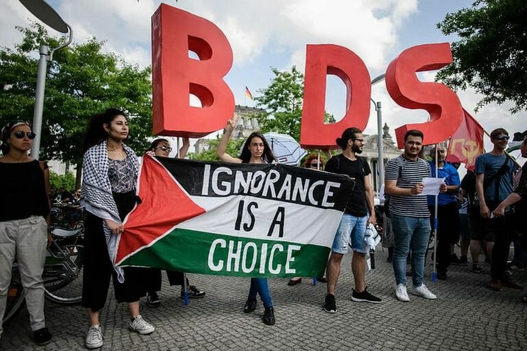 Demonstranten der Israelboykott-Bewegung BDS