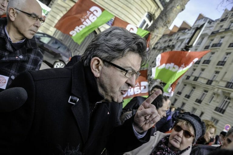 Der Vorsitzende der französischen Linkspartei „Unbeugsames Frankreich“ Jean-Luc Mélenchon