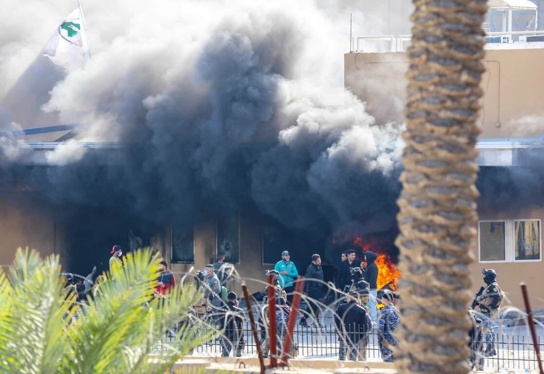 Angriff auf US-Botschaft in Bagdad (imago images/UPI Photo)