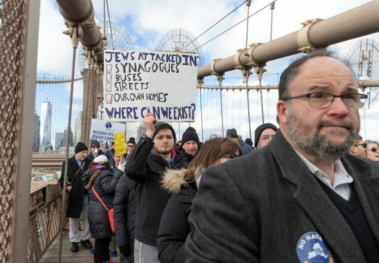Demonstration gegen Antisemitismus in New York City am 5. Januar 2020 (imago images/Pacific Press Agency)