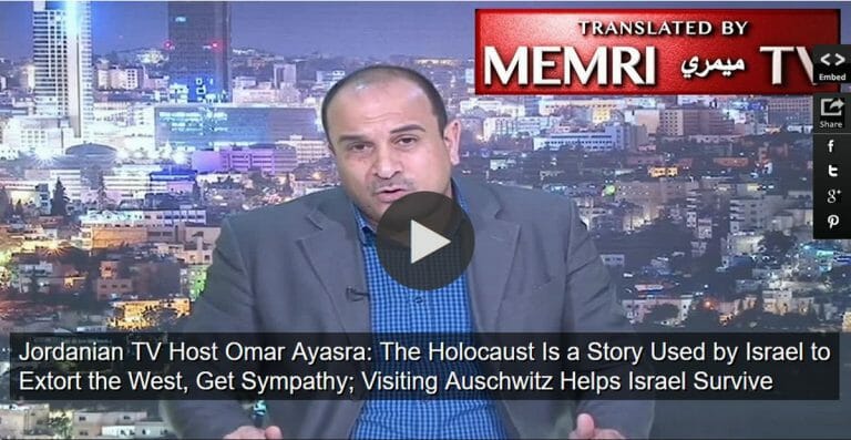 Jordanischer TV-Sprecher nennt Holocaust einen Erpressungsversuch Israels