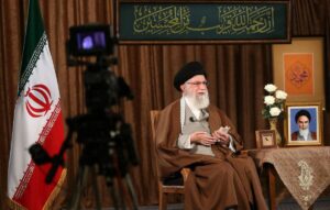 Ayatollah Khamenei während seiner Fernsehansprache zum iranischen Neujahrsfest
