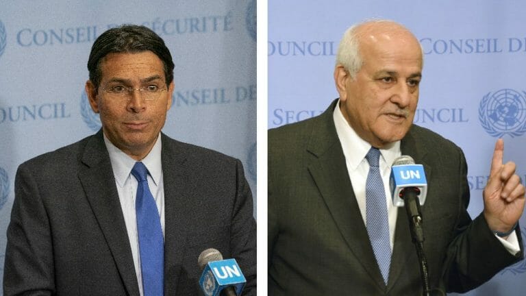 Der israelische UN-Gesandte Danon und sein palästinensischer Amtskollege Mansour