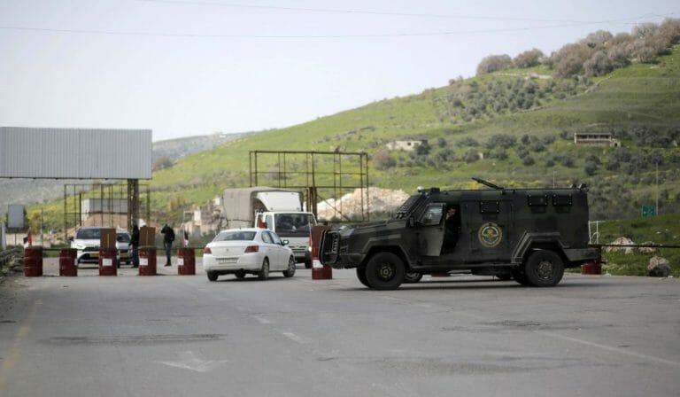 Checkpoint der Sicherheitskräfte der Palästinensischen Autonomiebehörde