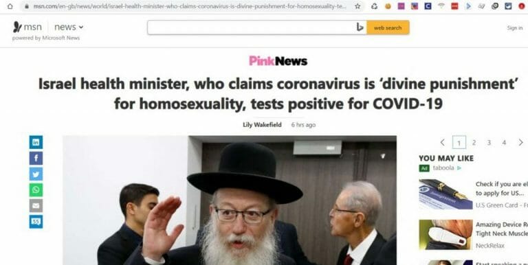 Englische Onlinezeitung unterstellte Litzman, Corona als Strafe für Homosexualität bezeichnet zu haben