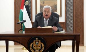 Präsident der Palästinensischen Autonomiebehörde Mahmoud Abbas bei einer Rede in Ramallah