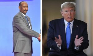 Vorsitzender des Souveränen Rates im Sudan Abdel Fattah Burhan, US-Präsident Donald Trump