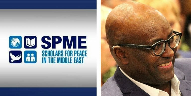 Logo der Scholars for Peace in the Middle East, Achille Mbembe