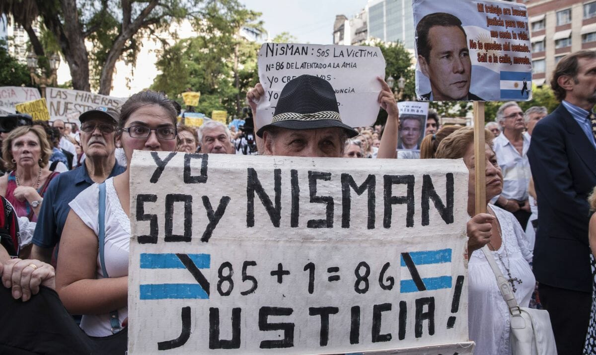 Demonstration für den ermordeten argentinischen Staatsanwalt Alberto Nisman