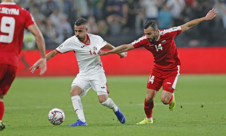 Abdallah Jaber (li.) darf nicht mehr fürs palästinensische Nationalteam spielen