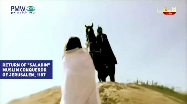 Saladin soll in dem Video das Land Israel für die Palästinenser zurückerobern