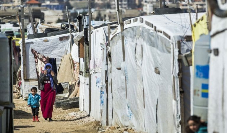 Lage für syrische Flüchtlinge in der Bekaa-Ebene im Libanon