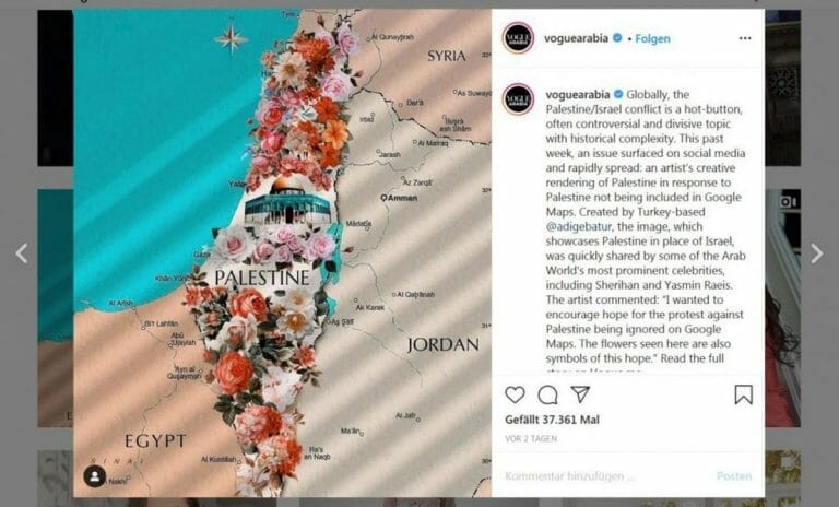 Die arabische Ausgabe der "Vogue" streicht Israel von der Landkarte