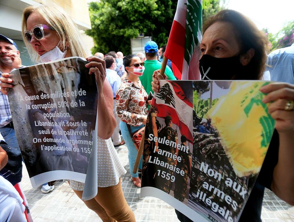 Demonstration Mitte Juli: Schon vor der katastrophalen Explosion in Beirut wurde gegen die Hisbollah protestiert. (imago images/ZUMA Wire)