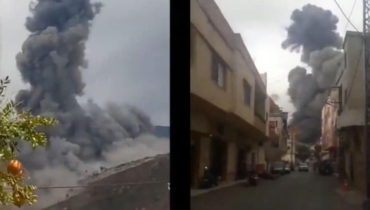 Handy-Aufnahmen der Explosion im Südlibanon