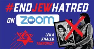 Protest gegen den Zoom-Auftritt der PFLP-Terroristin Leila Khaled