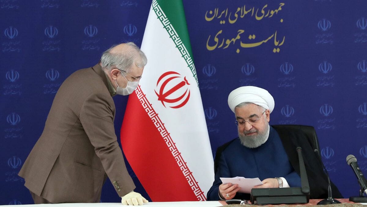 Irans Gesundheitsminister Saeed Namaki und Präsident Hassan Rohani