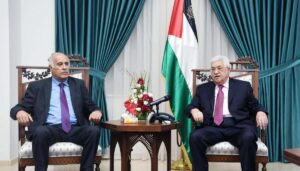 Rajoub mit dem Präsidenten der Palästinensischen Autonomiebehörde Abbas