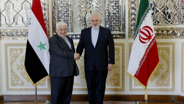 Syrischer Außenminister Muallem mit seinem iranischen Amtskollegen Zarif