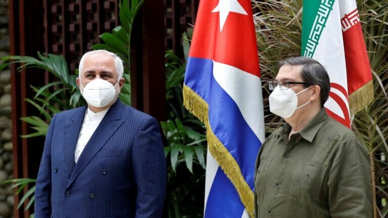 Irans Außenminister Mohammad Javad Zarif mit seinem kubanischen Amtskollegen Bruno Rodriguez Parrilla