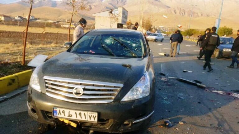 Der Schauplatz der gezielten Tötung von Mohsen Fakhrizadeh am vergangenen Freitag. (© imago images/ZUMA Wire)