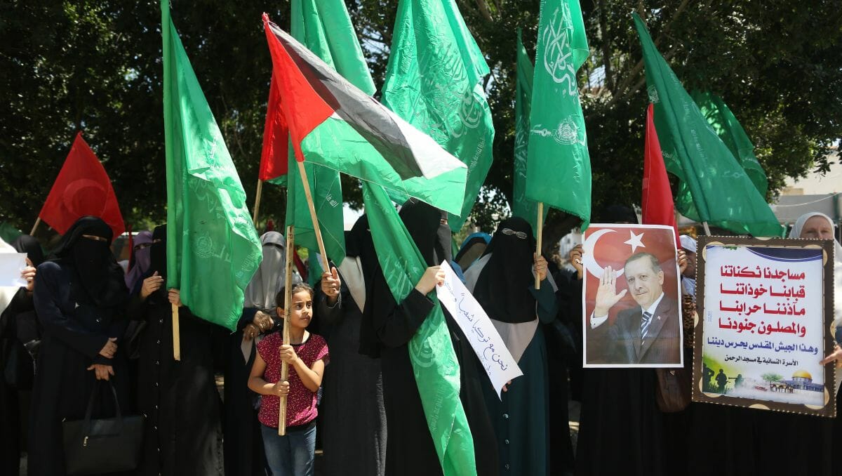 Dia Hamas in Gaza feiert Türkeis Präsidenten Erdogan
