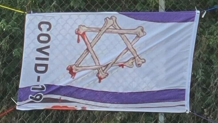 Antisemitisches Corona-Transparent in Los Angeles