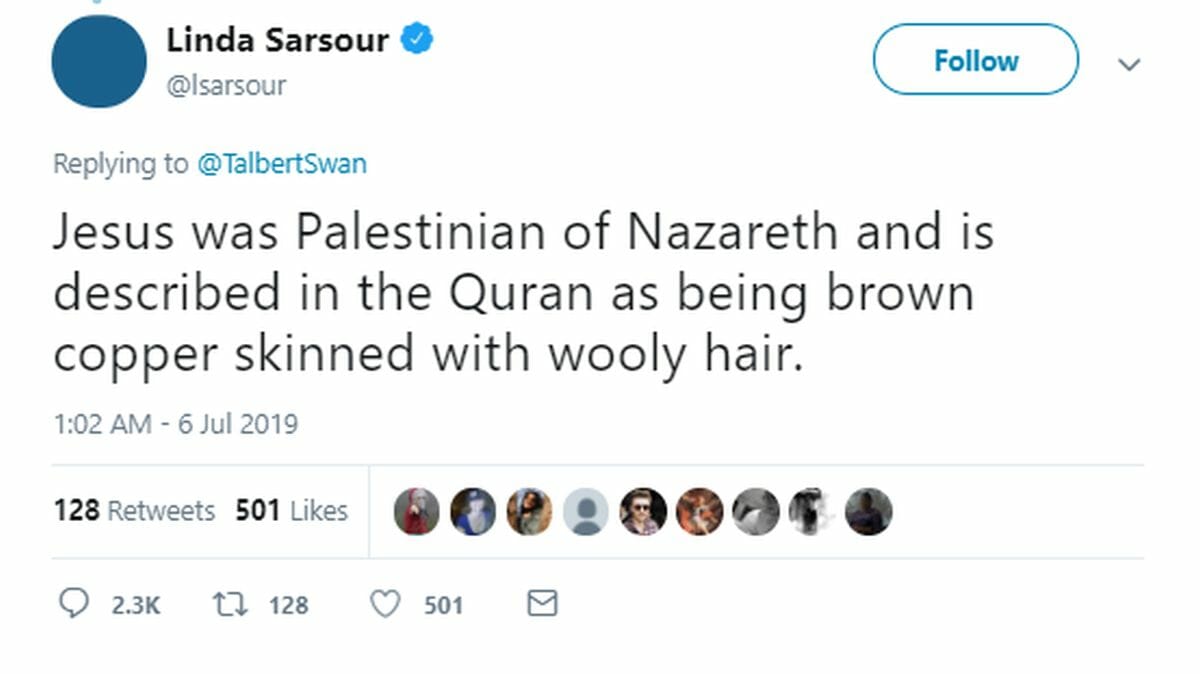 Antisemitinnen wie Linda Sarsour behaupten, Jesus sei Palästinenser gewesen