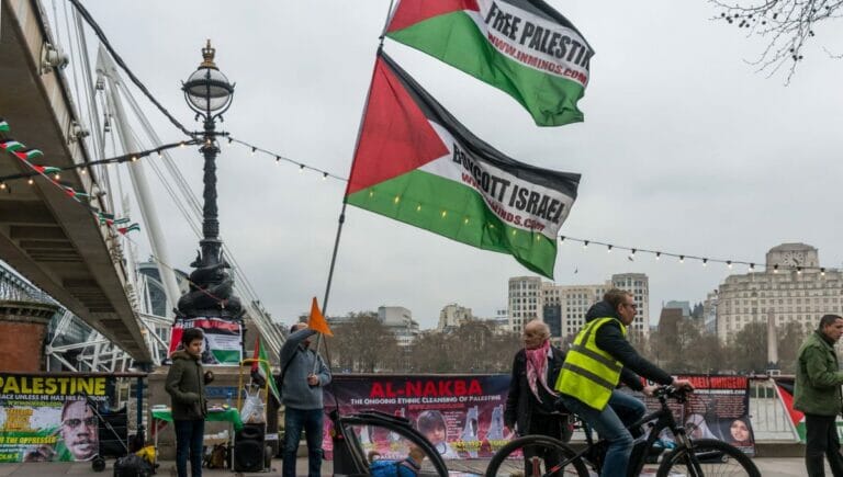 Protestaktion der antisemtischen BDS-Bewegung in London