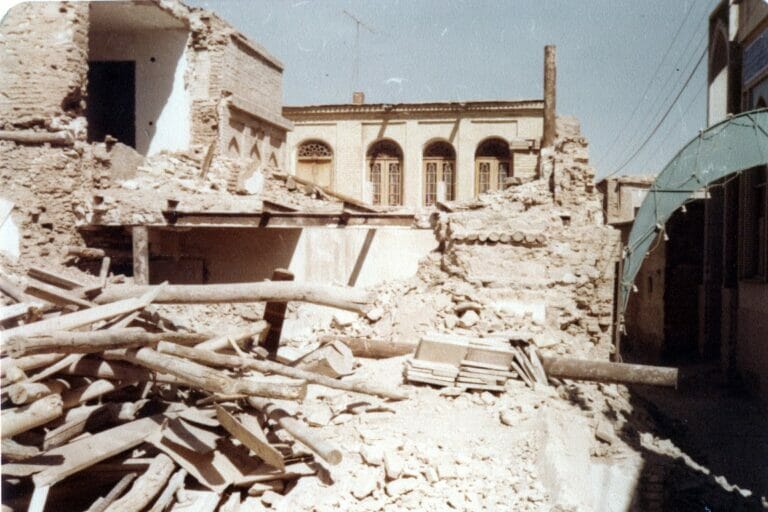 Das Geburtshaus von Báb, dem Religionsstifter der Bahai, wurde vom neuen Regime 1979 zerstört. (Quelle: Archives of Baha’i Persecution)