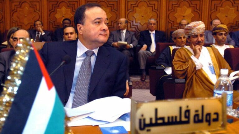 Der palästinensische Politiker Nasser Al-Qidwa bei einer Sitzung der Arabischen Liga