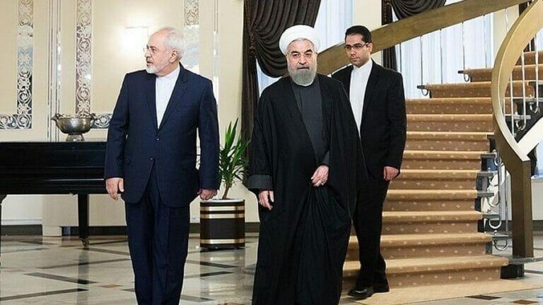 Irans außenminister Zarif und Irans Außenminister Zarif und Präsident RohaniRohani