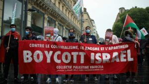Protest der antisemitischen BDS-Bewegung anlässlich des Hamas-Raketenterrors gegen Israel