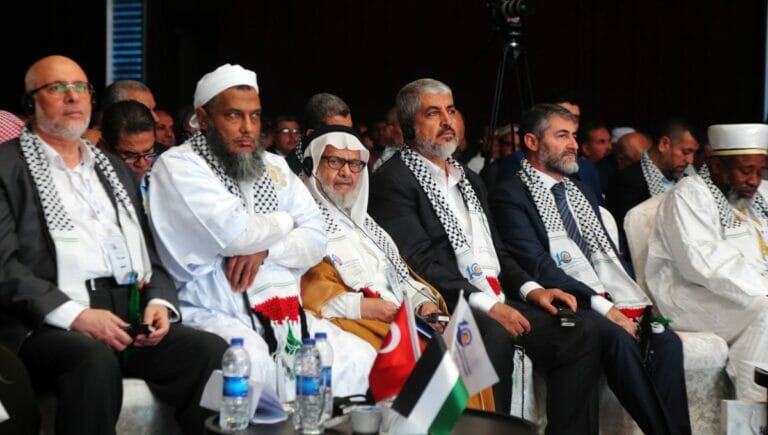 Hamas-Führer Khaled Mashal auf einer Konferenz in Istanbul