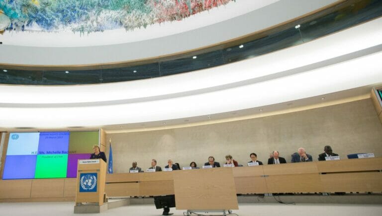 UN-Hochkommissarin Michelle Bachelet vor dem Menschenrechtsrat
