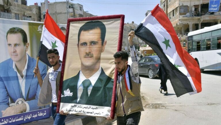 Assad-Anhänger feiern die "Wiederwahl" ihres Präsidenten