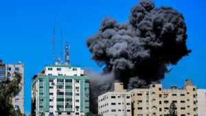 die Hamas benutzte den Al-Jalaa-Media-Tower in Gaza als Geheimdeinstbüro