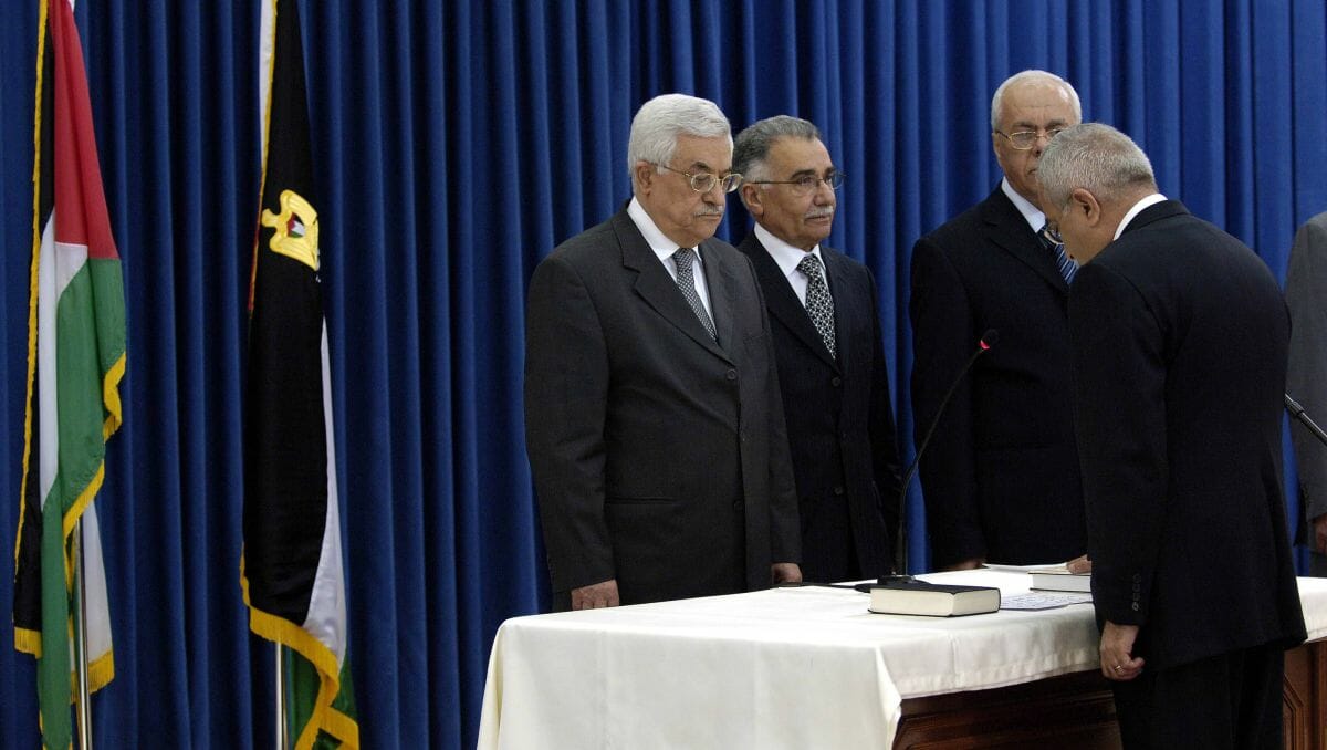 Salman Fayyad 2007 bei seiner Angelobung zum Premierminister der Palästinensichen Autonomiebehörde