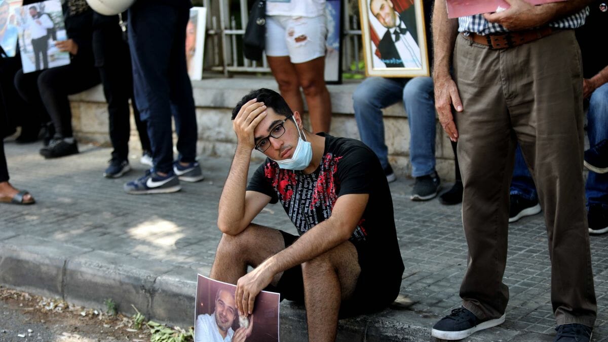 In Beirut demonstrierten Angehörige der Explosionsopfer