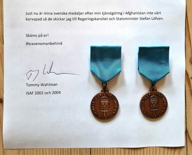 Offener Brief des schwedischen Afghanistan-Veteranen Tommy Wahlman. (Quelle: Tommy Wahlman/Twitter)
