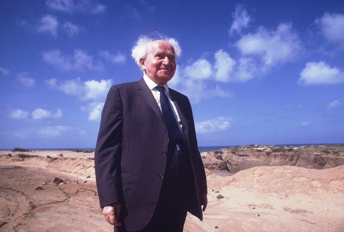An ihm konnte Omri Boehm bei seiner Umschreibung der Geschichte nicht vorbei: Israels Staatsgründer David Ben-Gurion. (© imago imags/Sven Simon)